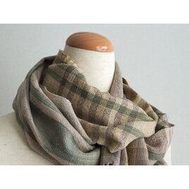 手織りのコットンシルク ストール　-oak-