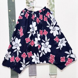 涼しくて軽いお気軽パンツ　浴衣反物から作ったサルエルパンツ　軽雷の画像