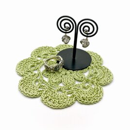 お花のレースドイリー/071/グリーン