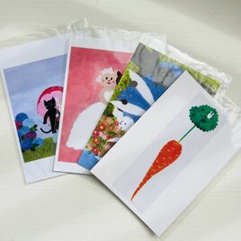 ねこうさぎセット【 オリジナルポストカード 　お得なセット販売】
