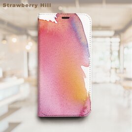 水彩 抽象 ベルトなし 帯なし ベルトレス 手帳型 iPhone スマホ ケース カバーの画像