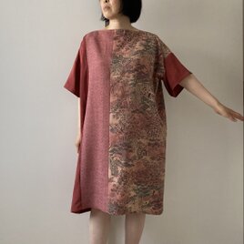 兵児帯リメイクのチュニック グレージュ | iichi 日々の暮らしを
