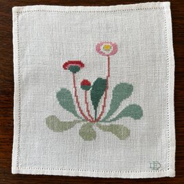 SWC214北欧ヴィンテージ 小花のリース刺繍がとても素敵なスクエアクロス SWC214北欧ヴィンテージ 小花のリース刺繍がとても素敵な