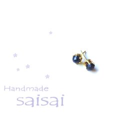 　ブラックスピネル　プチピアス