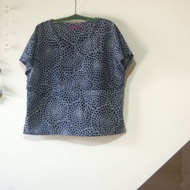 展示品 泥大島九マルキ 向い鳥のワンピース 着物リメイク