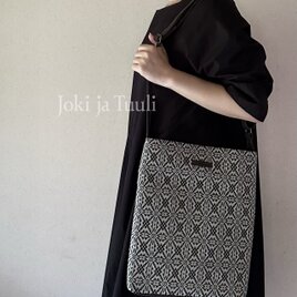 [手織りショルダーバッグ] ブラック×ヴィンテージブラック