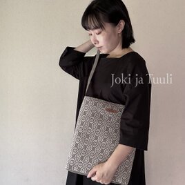 [手織りショルダーバッグ] モカ×ヴィンテージグレー