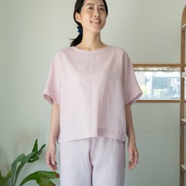 Linen＆Cotton　後ろタックのブラウス【シャクヤク染め】の画像