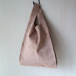 ★お試し品★ ちょっと贅沢な毎日のエコバッグ ピッグスエード (L-ショート丈) オークベージュの画像