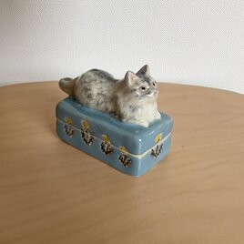 天使猫　陶器製　羽根のある猫 猫 ネコ ねこ 置物 雑貨 オブジェ 天使 祈り エンジェルネコさん