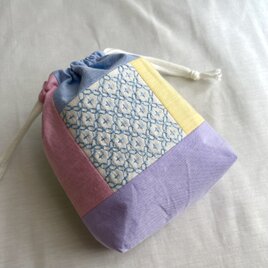 初心者向けキット》刺し子コースター2枚分 十字/ブルー 刺繍