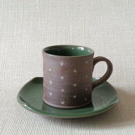 カップ&ソーサー (青磁象嵌b)の画像