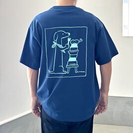 『2025新作』【ユニセックス】コラボプリント リラックスフィットTシャツ 5色展開【ブルー】の画像