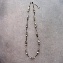 【受注制作】Labradorite × Black Spinel Long Necklace／ラブラドライト ロングネックレス