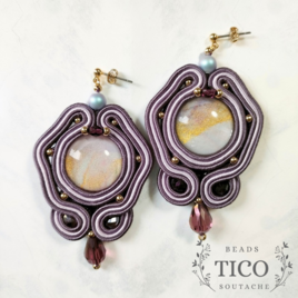 【ソウタシエ】夕方の花 一点物 (ピアス/イヤリング)母の日 プレゼント