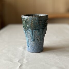流彩釉タンブラー2　青