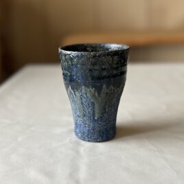 流彩釉タンブラー3　青