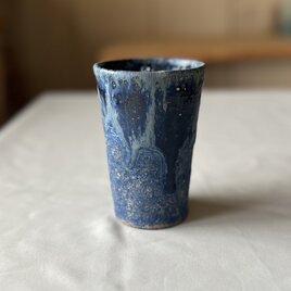 流彩釉タンブラー4 青