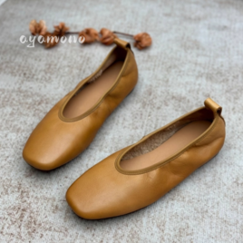 【受注製作】丸トウパンプス シューズ 快適な履き心地 手製牛革レザー EH390