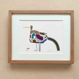 『てあそび-bird』原画　額装込みの画像