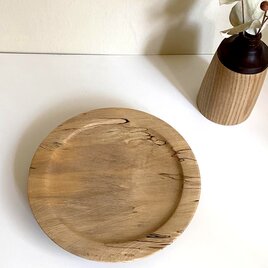 トチのリム皿　Φ18cm　（スポルテッド材）の画像