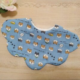 New*ふわふわお花のスタイ*柴犬*しばいぬ*ブルーの画像