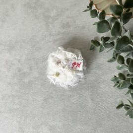 アンティークレースのふわふわブローチ[RED・PH]
