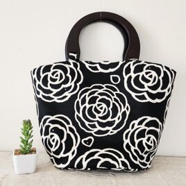 wood♡花柄トートbagの画像