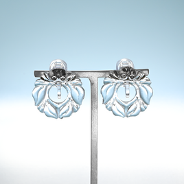 ヴィクトリアンヴィンテージリースガラスのピアス／イヤリング　pag061