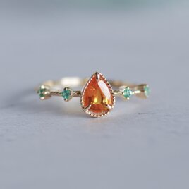 ビタミンカラーサファイア＆エメラルド リング / K10YG【1点限り】の画像
