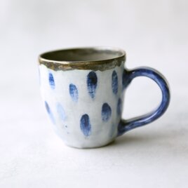 雨模様のコーヒーカップ（小）(藍色の取っ手）の画像