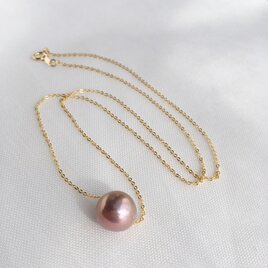 【K14GF】高品質大粒エジソンピンクバロックパール １粒ネックレス  重ね付け 真珠 フォーマルの画像
