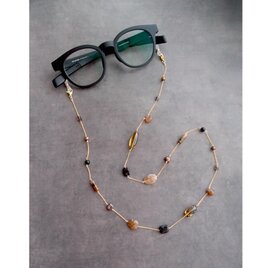 K14gf × Brown／2way Necklace グラスコード ネックレス兼用（眼鏡ホルダー）の画像