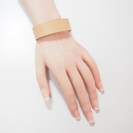 ヌメ革 ナチュラル ブレスレット シンプル アクセサリー バングルの画像