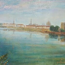 アクリル「対岸の風景」