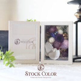 胡蝶蘭とマムのフォトフレーム＊仏花 お盆 お供え ウェディングギフト 両親贈呈 母の日 敬老の日 フラワーギフトの画像