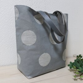ドット柄刺繡リネン＆コットントートバック