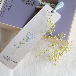 紙刺しゅう しおり デルフィニューム