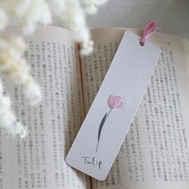 紙刺しゅう しおり チューリップ