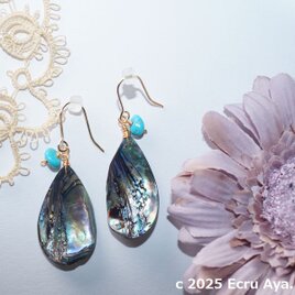 *海のオパール*アバロンシェルとスリーピングビューティのピアス