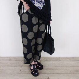 ラスト！[予約販売] まるドットと3WAY・ブロックチェック裾のコットンリネンサルエルパンツ