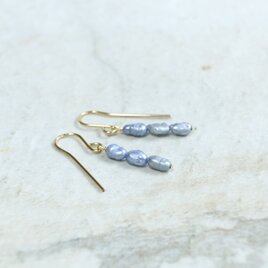 14K ３粒淡水パールのピアス