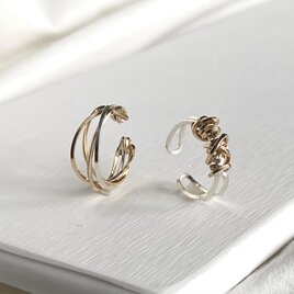 14kgf×silver925 Random & diagonal　イヤーカフ　2点セットの画像
