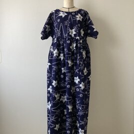 浴衣のゆったりワンピース　桔梗の画像