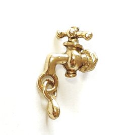 【 蛇口（水道）の　水滴が揺れる　ピンブローチ】アメリカ製　ピューター素材の画像