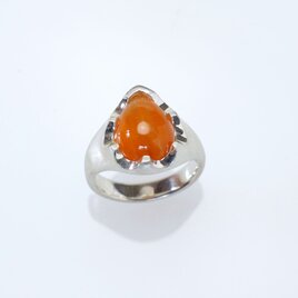 《国産宝石》Sv925 オパールリング　4.29ct　
