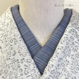 綿の半衿 しじら織グレー