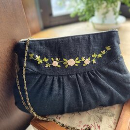 リネン*刺繍生地*メガネケース*リーフ | iichi 日々の暮らしを