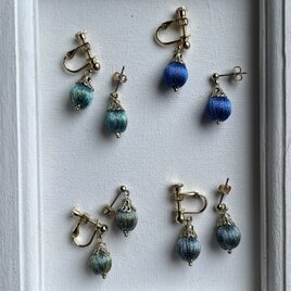 京金糸　艶色ピアス　イヤリング
