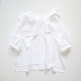 asymmetric big collar blouse (white dot)の画像
